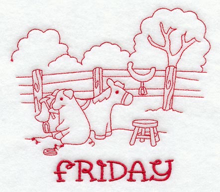 Farm and Country Friday (Redwork)