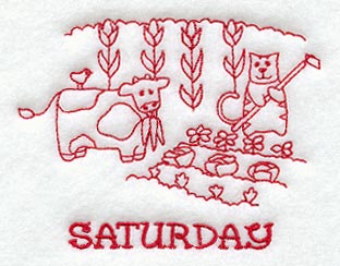Farm and Country Saturday (Redwork)