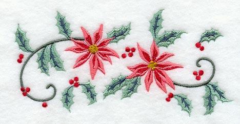 Christmas Wish Poinsettia Rectangle