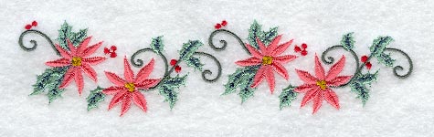Christmas Wish Poinsettia Border