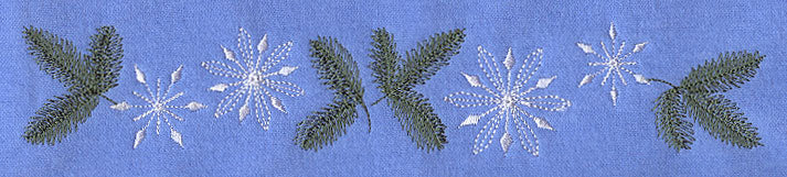 Pine Cones and Snowflakes Border (Vintage)