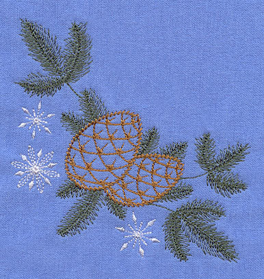 Pine Cones and Snowflakes Corner (Vintage)