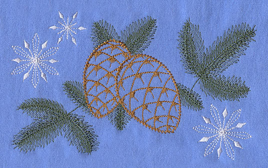 Pine Cones and Snowflakes (Vintage)