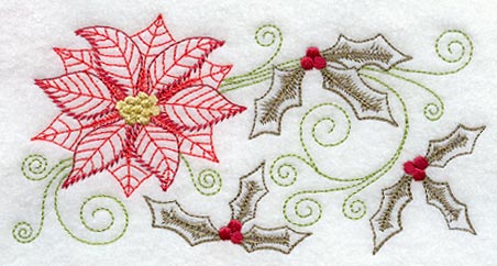Christmas Poinsettia and Holly (Vintage)
