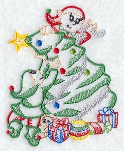 Santa's Elves and Christmas Tree (Vintage)