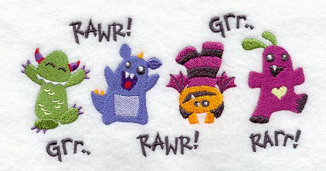 Topsy Turvy Monsters Border