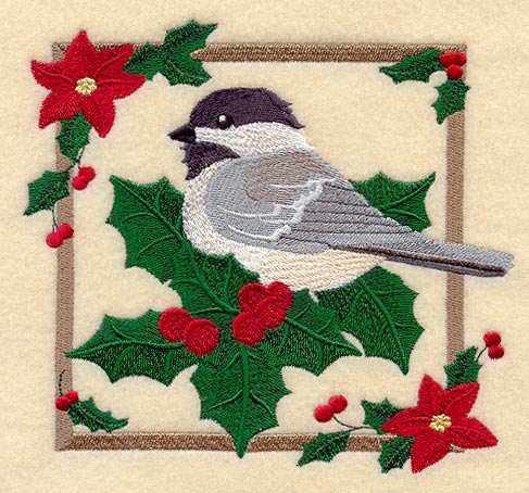 Christmas Chickadee Square