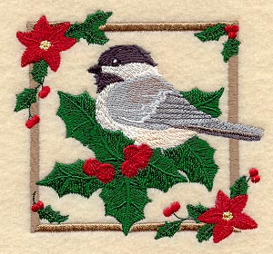 Christmas Chickadee Square