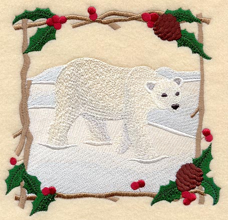 Christmas Polar Bear Square