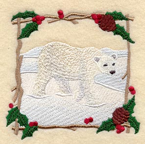 Christmas Polar Bear Square