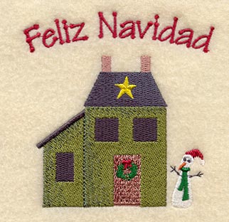 Feliz Navidad Saltbox House (Spanish)