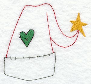 Star and Heart Santa Hat