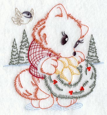 Fox and Christmas Wreath (Vintage)