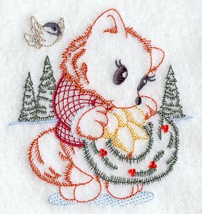 Fox and Christmas Wreath (Vintage)