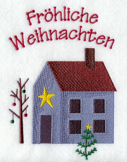 Frohliche Weihnachten Saltbox House (German)