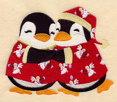 Penguins in Valentine Pajamas