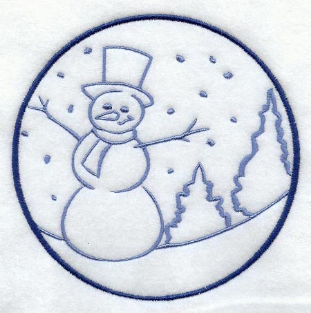 Winter Snowman Circle