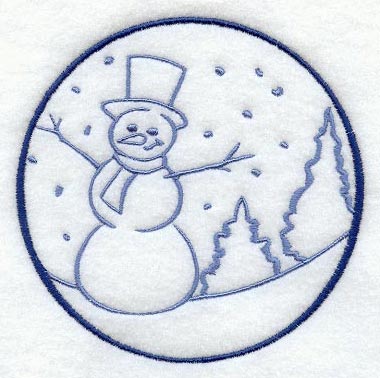 Winter Snowman Circle