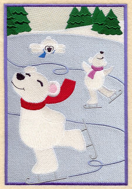 Ice Skating Bears Panel