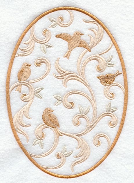 Birds and Swirls Oval