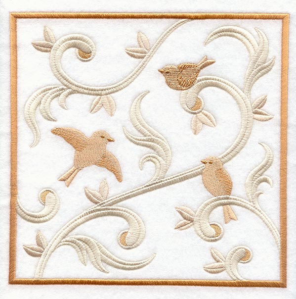 Birds and Swirls Square