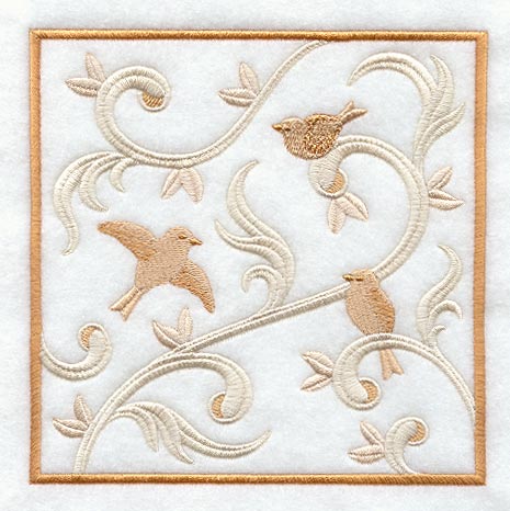 Birds and Swirls Square