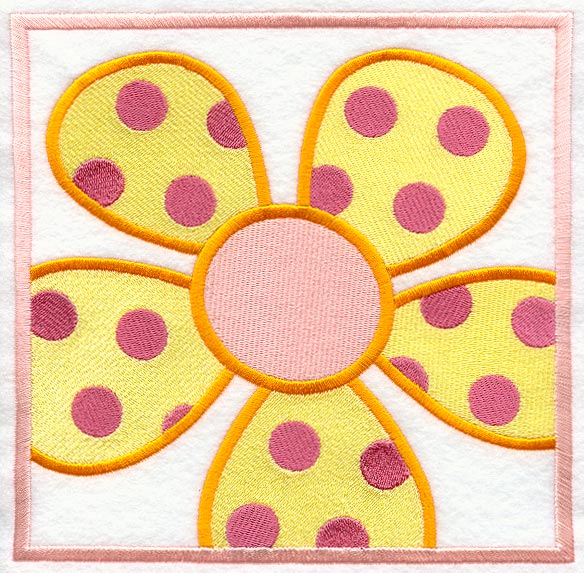 Pretty Polka Dot Flower Square