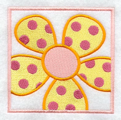 Pretty Polka Dot Flower Square