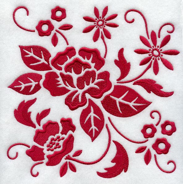 Simply Red Floral Square