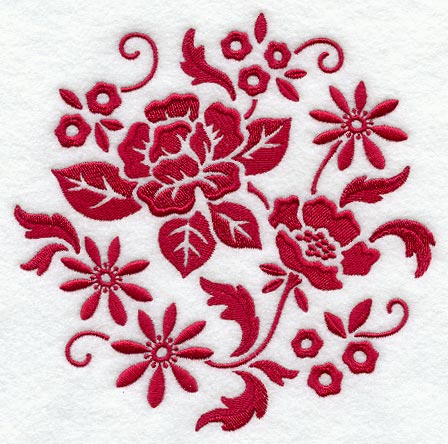 Simply Red Floral Circle
