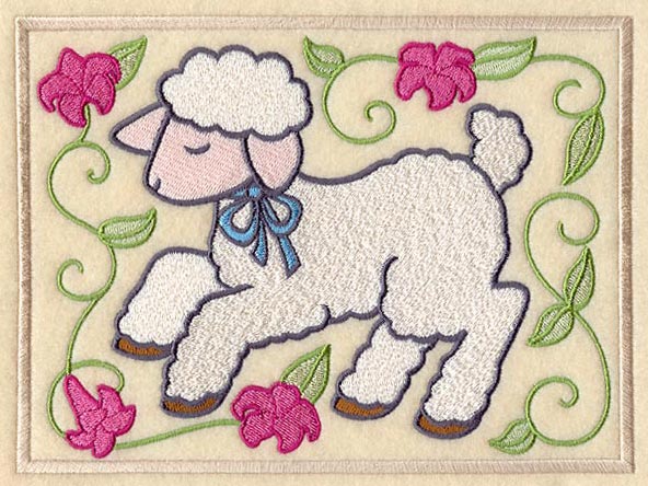 Easter Lamb and Flowers