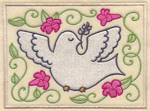 Peaceful Dove and Flowers