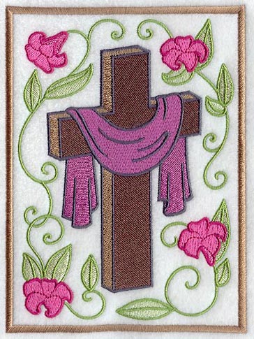 Easter Cross and Flowers