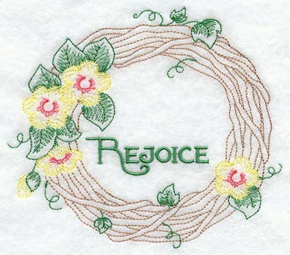 Rejoice and Grapevine Wreath