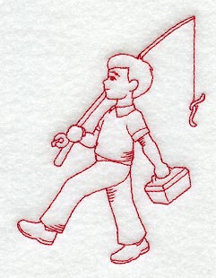 Goin' Fishing (Redwork)