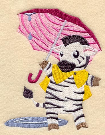 Zsa Zsa Zebra Under Umbrella