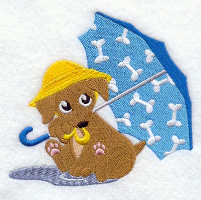 Payton Puppy Under Umbrella