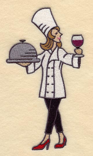 Lady Chef with Wine