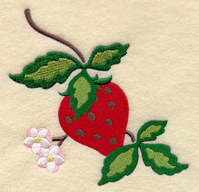 Sweet Strawberries and Blossoms Corner