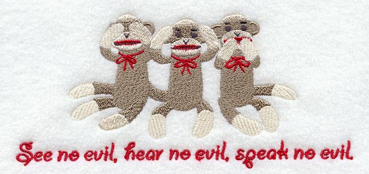 Sock Monkeys See, Hear, and Speak No Evil