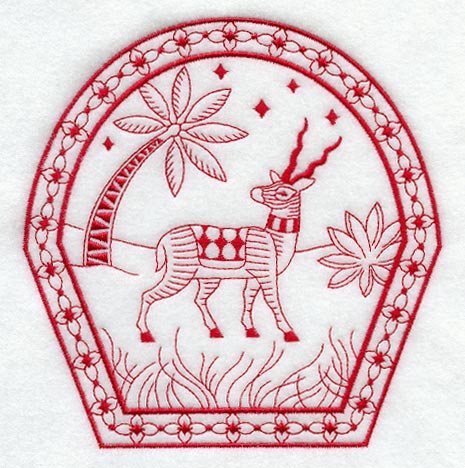 Black Buck Night (Redwork)