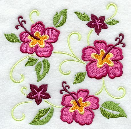 Tropical Hibiscus Square