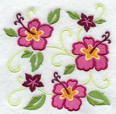 Tropical Hibiscus Square