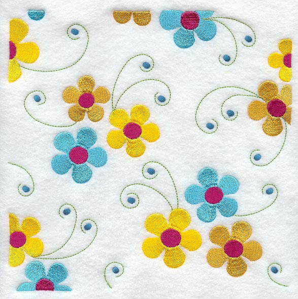 Flower Power Square - Swirls