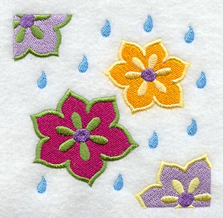 Flower Power Square - Raindrops