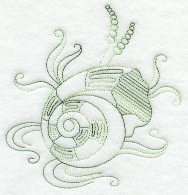 Redwork Seashell 3 (Variegated Thread)