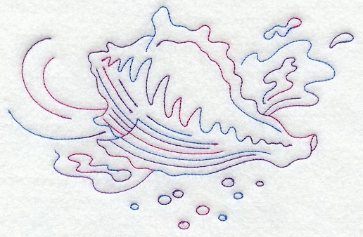 Redwork Seashell 4 (Variegated Thread)