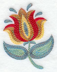Crewel Fashion Flower 3 (Variegated Thread)