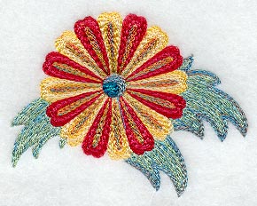 Crewel Fashion Flower 4 (Variegated Thread)