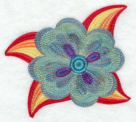 Crewel Fashion Flower 8 (Variegated Thread)
